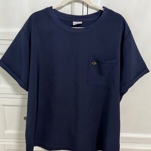 WOMENS NAVY LUUNA BRAND SCRUB TOP 3XL